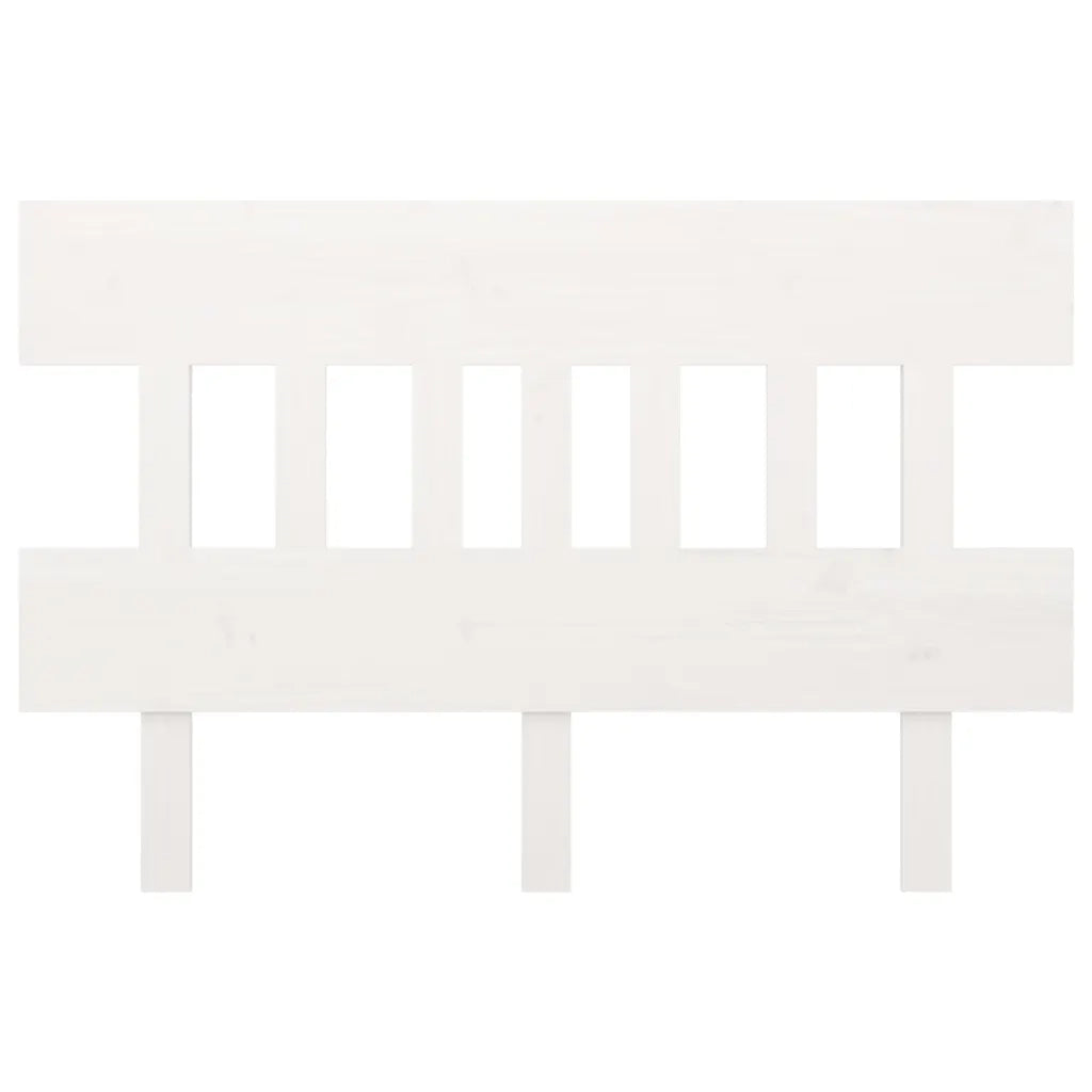 Testiera | Testata Letto Bianca 123,5x3x81 cm in Legno Massello di Pino