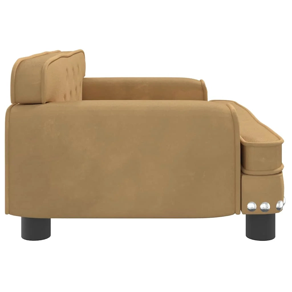 Cuccia per cani comoda cesta da divano 70 x 45 x 30 cm velluto marrone 02_0042860