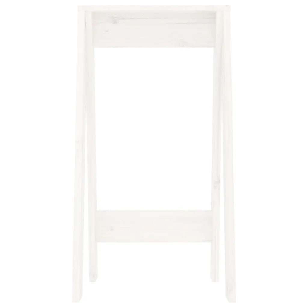 Sgabelli 2 pz Bianchi 40x40x75 cm in Legno Massello di Pino 823670