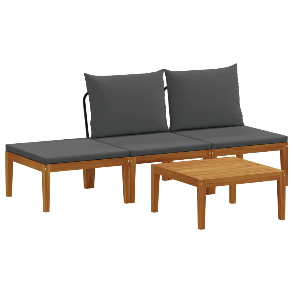 4 pcs Legno massiccio di acacia e corda Naturale 3407759