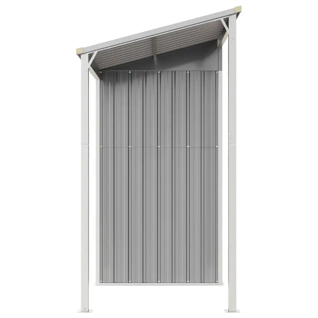 Casetta da giardino-Capanno da Giardino con tetto allungato grigio chiaro 277x107x181 cm in acciaio