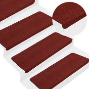 vidaXL Tappetini Autoadesivi per Scale 30 pz Rossi 65x22,5x3,5 cm