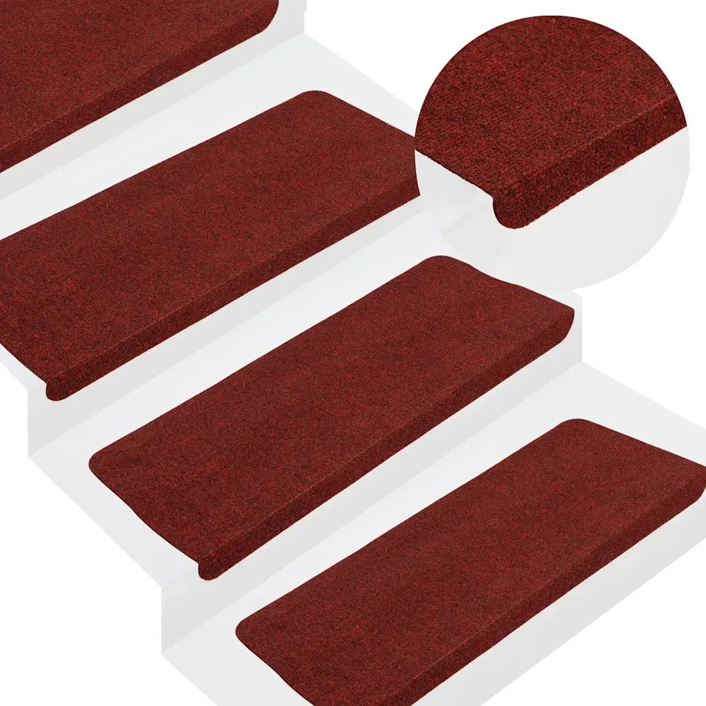 vidaXL Tappetini Autoadesivi per Scale 30 pz Rossi 65x22,5x3,5 cm