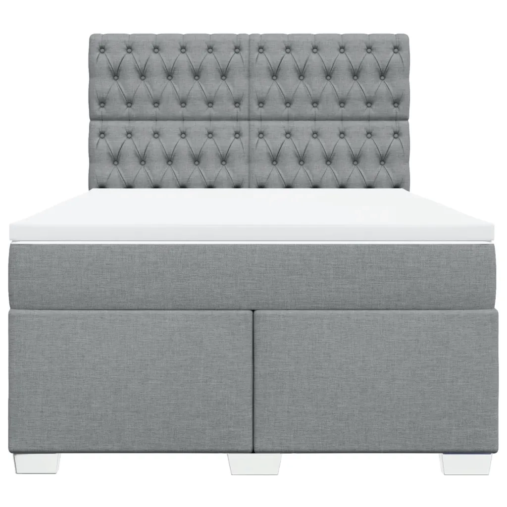 Giroletto a Molle con Materasso Grigio Chiaro 140x190cm Tessuto 3290490