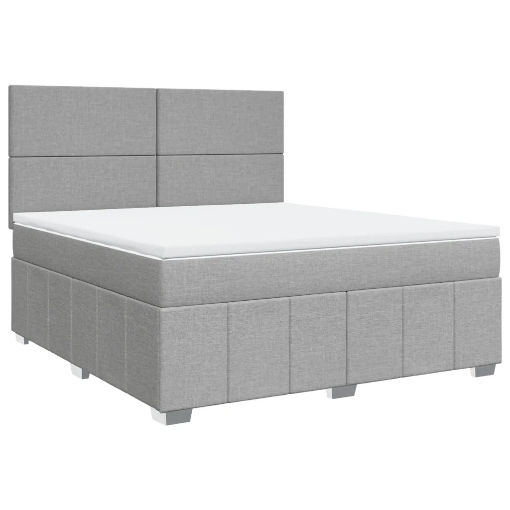 Giroletto a Molle con Materasso Grigio Chiaro180x200 cm Tessuto