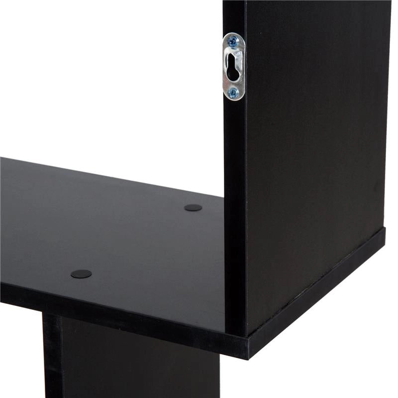 LIBRERIA DESIGN MODERNO IN LEGNO CON 6 RIPIANI 80 X 23 X 192 CM NERO