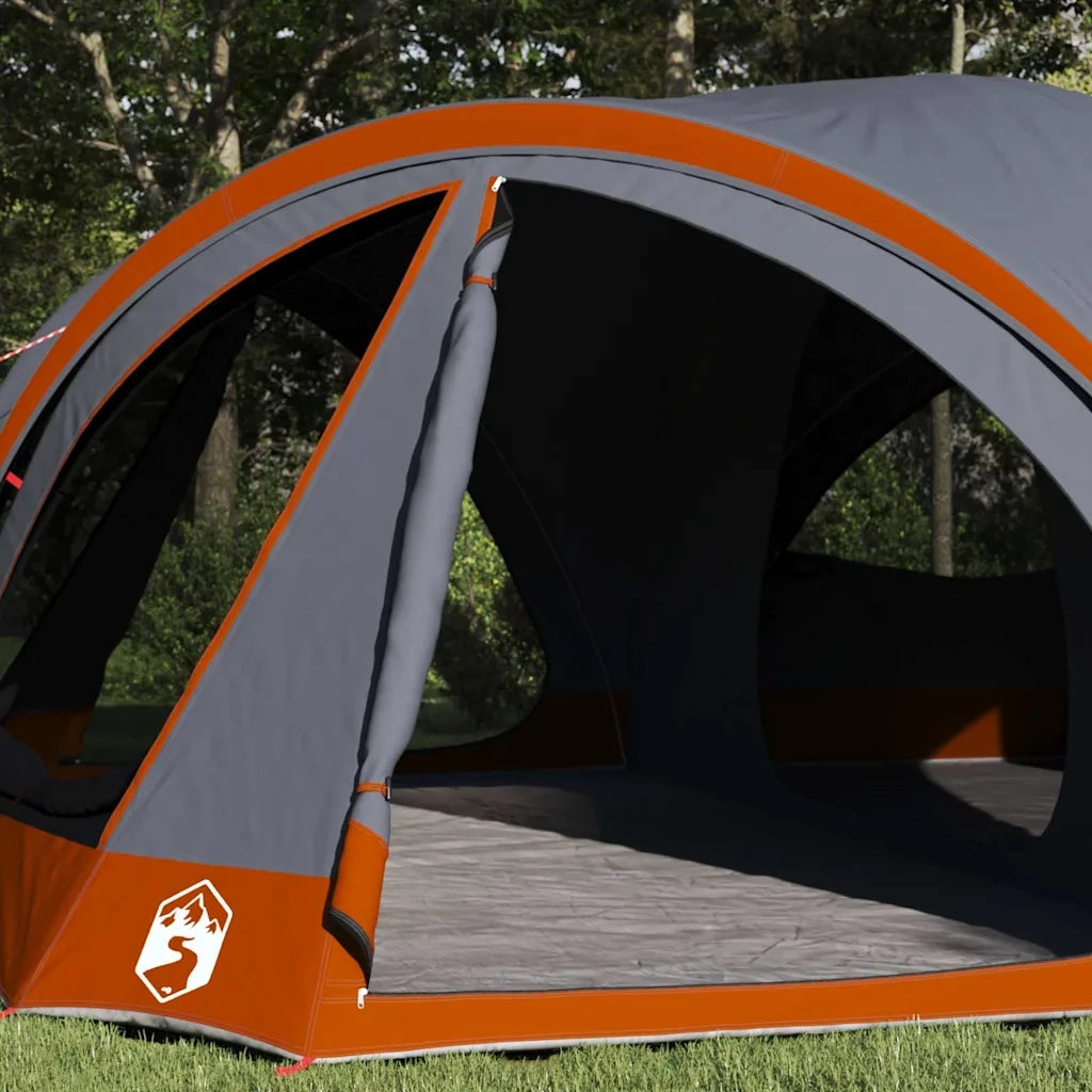Tenda per famiglie 10 persone-Tenda da campeggio con tetto Grigio e arancione