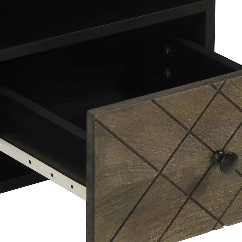 Mobile Porta TV Nero 100x33x46 cm in Legno Massello di Mango 4017702
