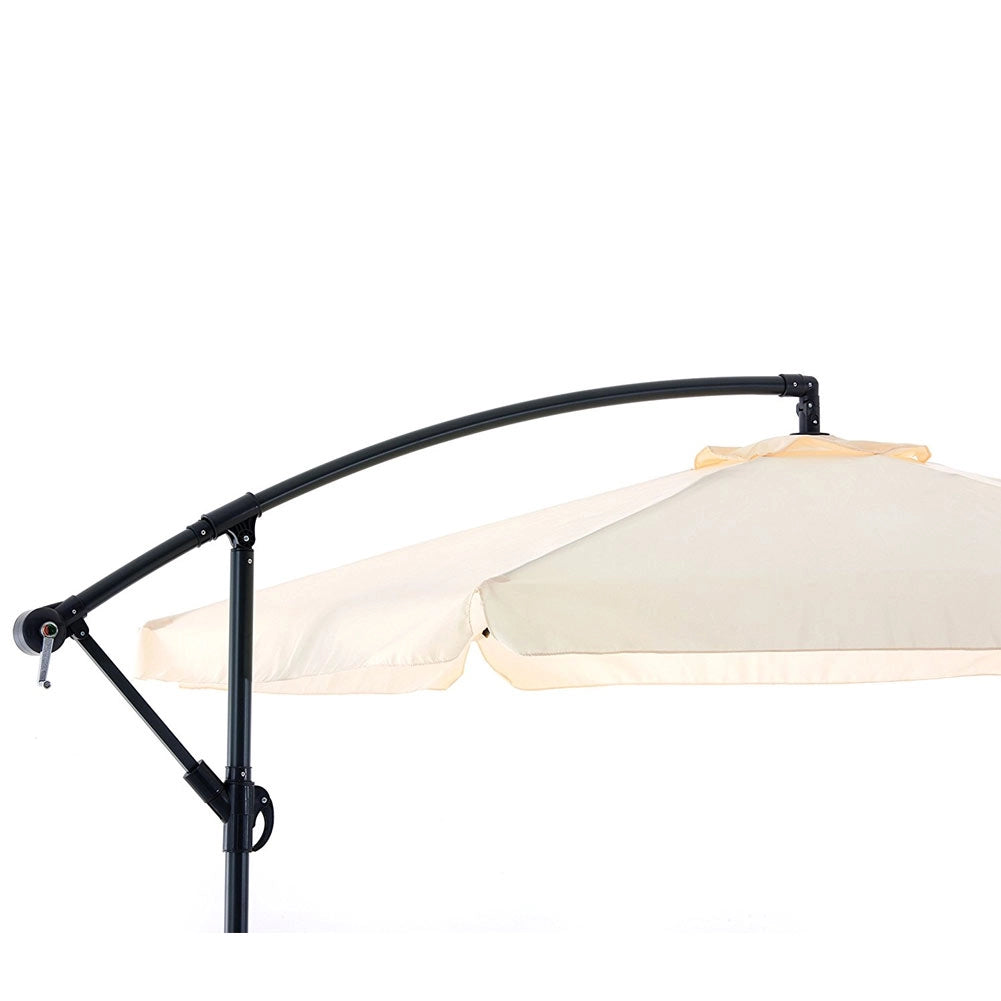 Ombrellone Giardino Decentrato 3x3 Ecru Telo con pendente Palo Alluminio Gazebo