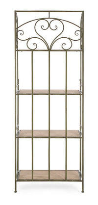 Scaffale 4 Ripiani 59x28x167 cm in Acciaio Guenda Verde Scuro