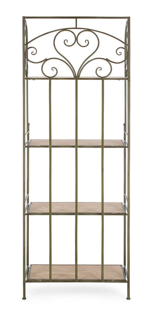 Scaffale 4 Ripiani 59x28x167 cm in Acciaio Guenda Verde Scuro