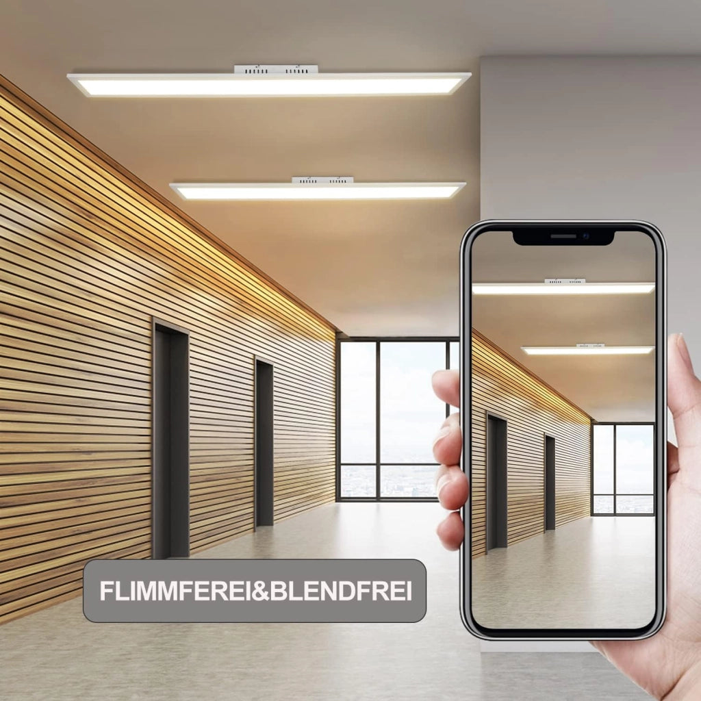 ZMH Lampada da soffitto plafoniera LED 42W bianca dimmerabile telecomando per soggiorno camera letto ufficio cucina