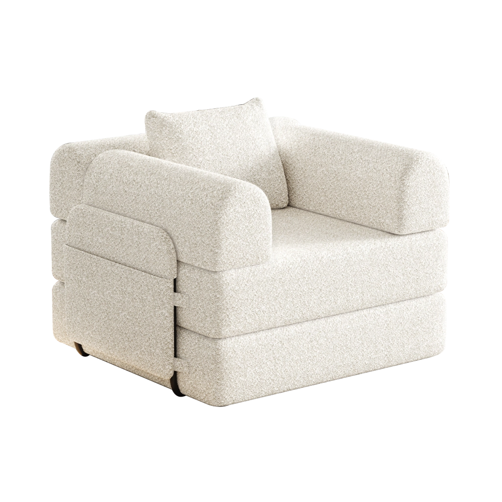 Divano Letto Chenille 2 in 1 con Vano Portaoggetti ¨C MINIMAL ¨C Tessuto, Struttura Metallo