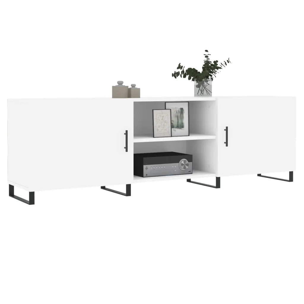 Mobile Porta TV Bianco 150x30x50 cm in Legno Multistrato 829116