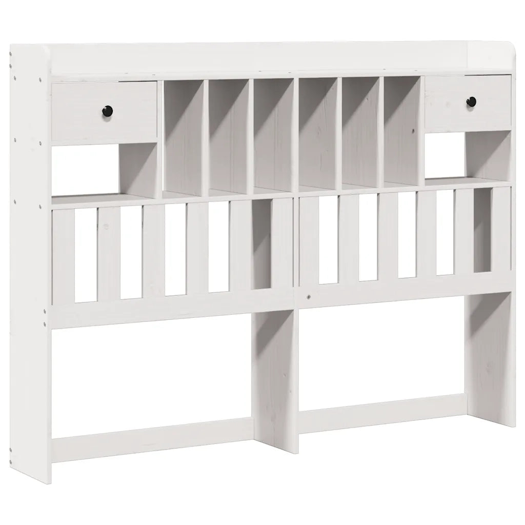 Letto Libreria senza Materasso Bianco 140x190 cm Legno di Pino 3321931