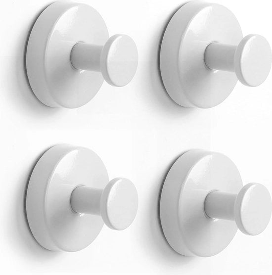 4 pezzi - Haken con morsetto a vuoto - Haken a vuoto potenti - Asciugamani appesi - Morsetto di appendiabiti - Morsetti a vuoto a torsione - Haken idrorepellenti per cucina e bagno - Haken a vuoto per pareti - per finestre, vetro, bagno, cucina - bianco