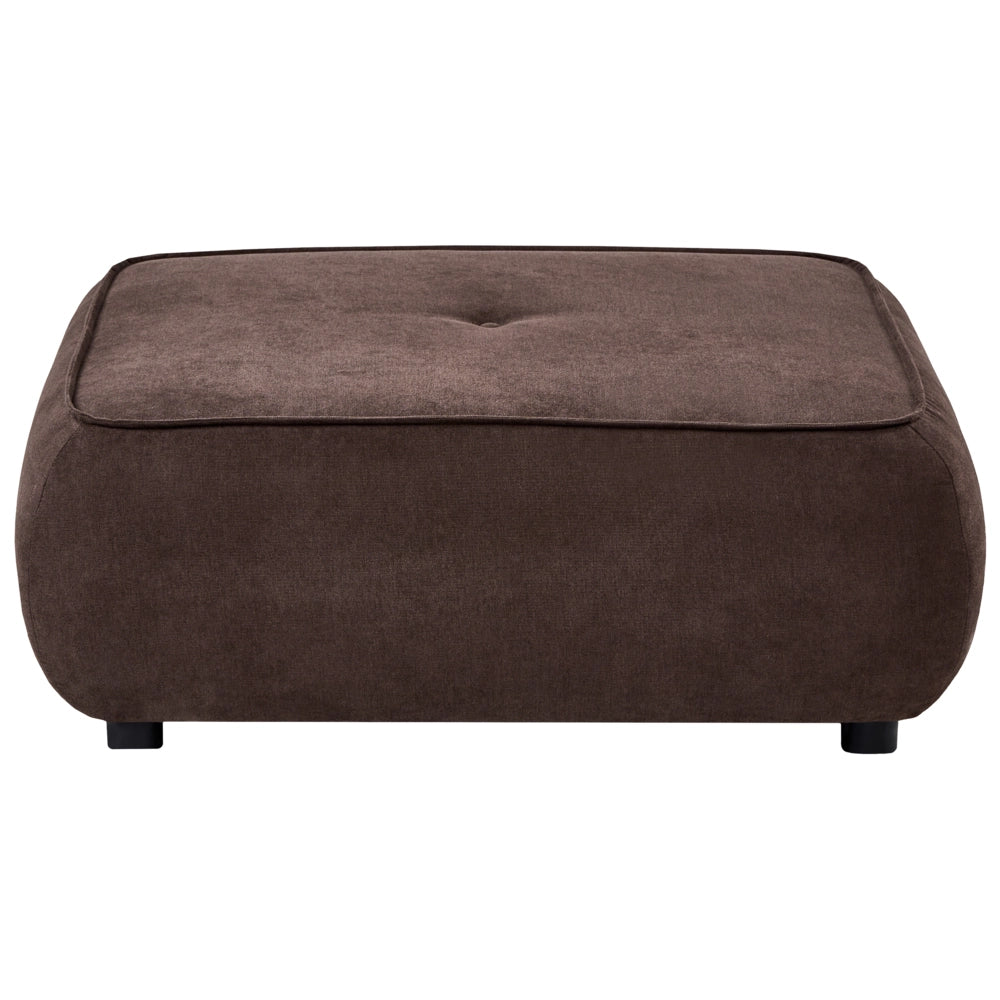 Pouf quadrato in tessuto marrone scuro imbottitura di qualità decorativo stile Moderno per soggiorno