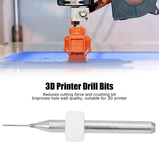 Set di punte di trapano in carburo di tungsteno - 10 pezzi - per trapano o perforatrice - adatto per 3D printer - compatibile con metallo e plastica
