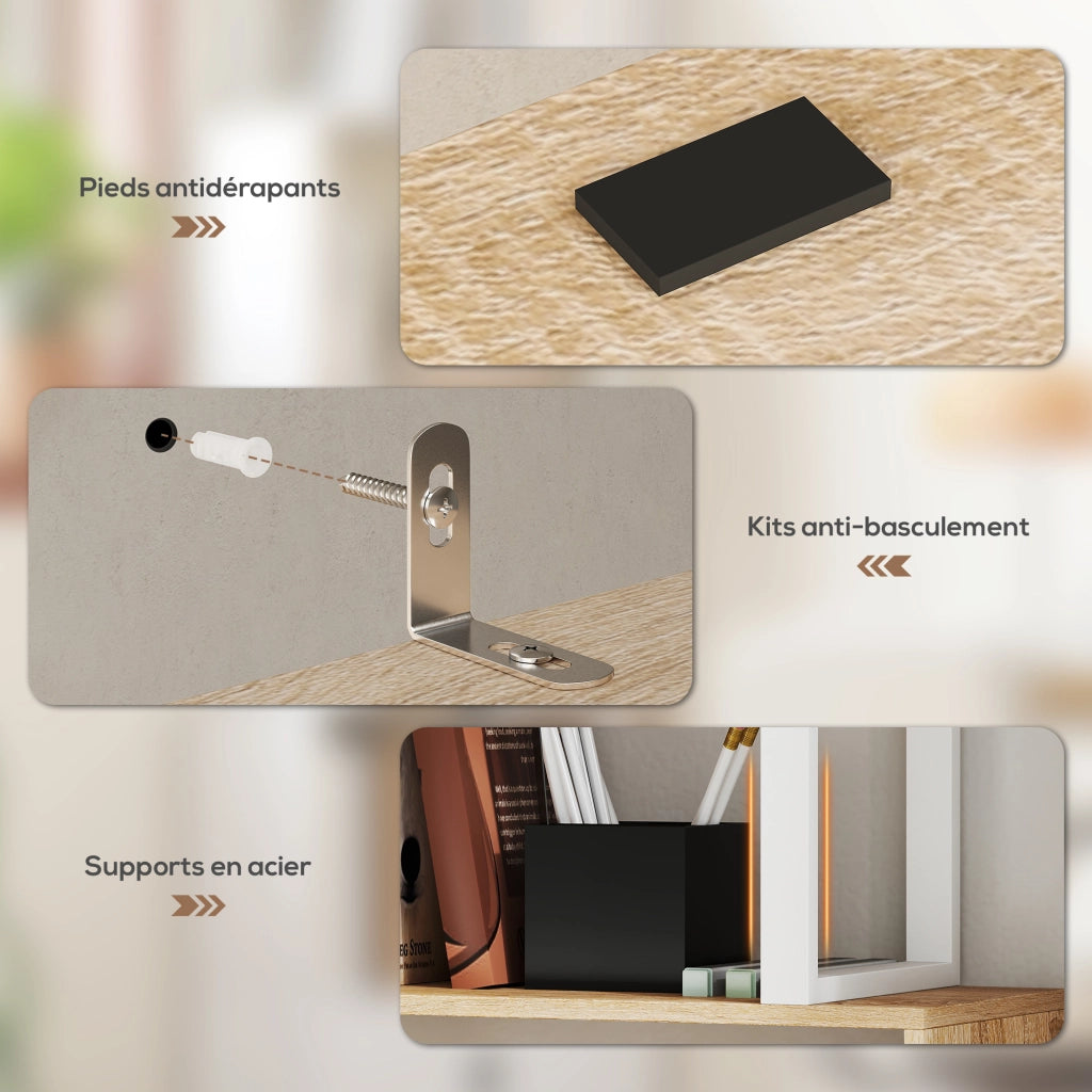 Libreria con ante e ripiani ¨C zephmum ¨C legno naturale 60x24x179 cm