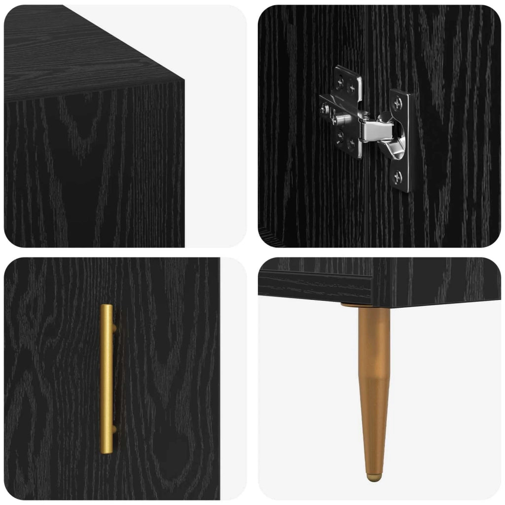 Scrivania Rovere nero 140 x 50 x 75 cm Legno multistrato 879527