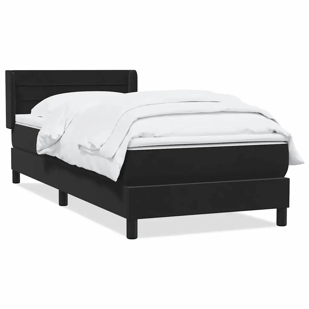 vidaXL Giroletto a Molle con Materasso Nero 90x210 cm in Velluto