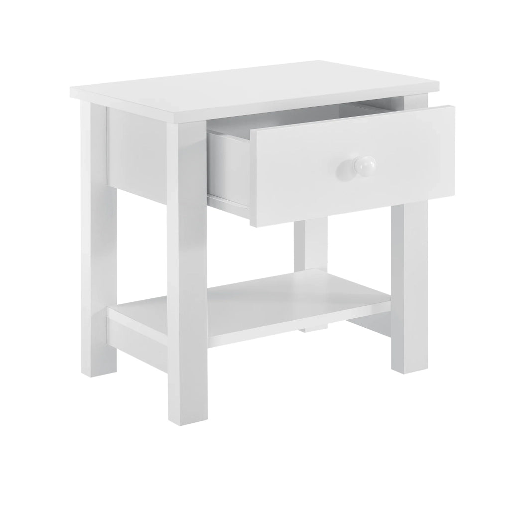 Comodino in MDF bianco 41,5 cm con 1 cassetto 03_0004200
