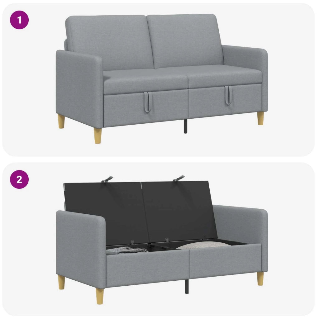 Divano con Storage Grigio Chiaro 152 x 78 x 87 cm Poliestere 42036919