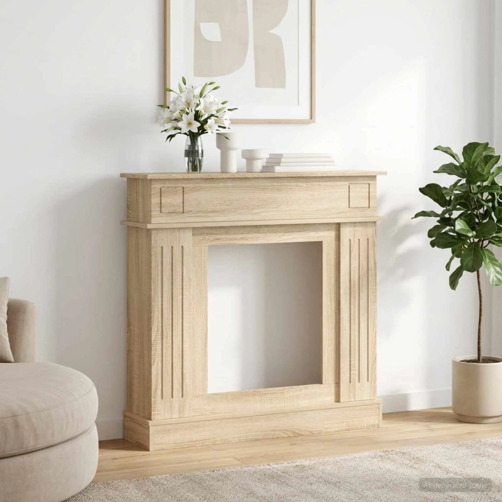 Cornice per camino Rovere Sonoma 102 x 26 x 100 cm 8006644