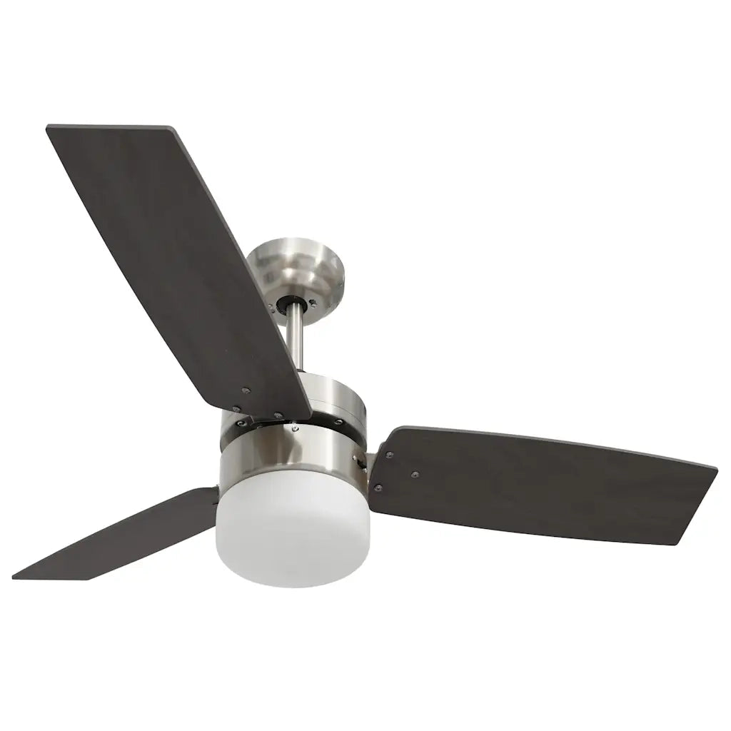 Ventilatore Soffitto con Luce e Telecomando 108cm Marrone Scuro
