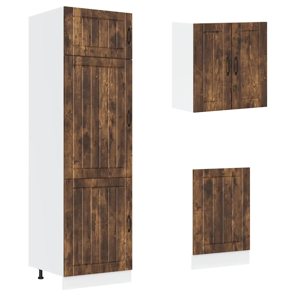 vidaXL Set Mobili da Cucina 8 pz Lucca Rovere Fumo Legno Multistrato