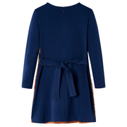 Abito da Bambina a Maniche Lunghe Blu Marino 128 CFW3459052