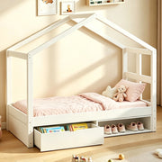 Letto singolo 90 × 190 cm con cassetto portaoggetti, mobile scarpe compatto, LED multicolore, senza materasso, bianco