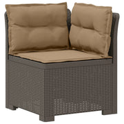 Divano da giardino 4 posti con cuscini aspetto rattan PP 3443956