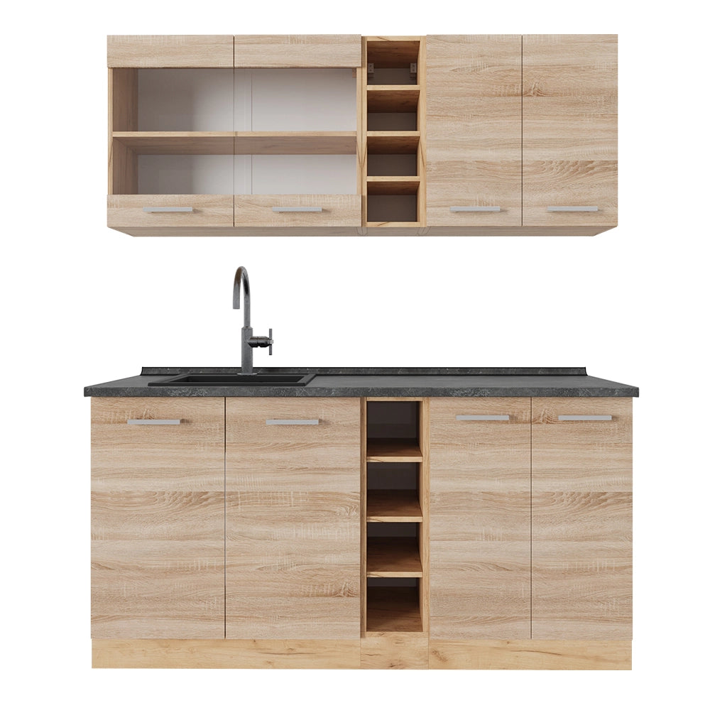 Vicco Cucina completa Rovere Sonoma/Goldkraft 160 cm , PL Antracite
