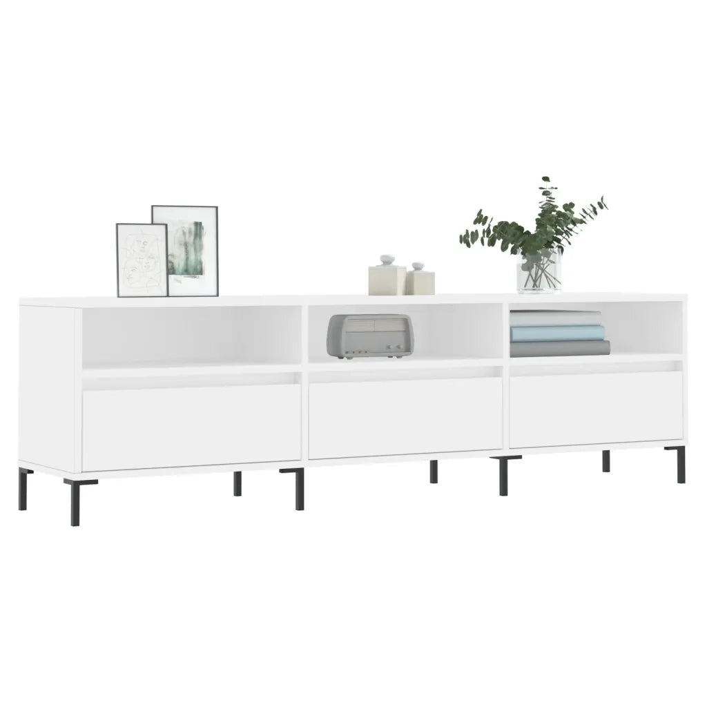 Mobile Porta TV Bianco 150x30x44,5 cm in Legno Multistrato 831284