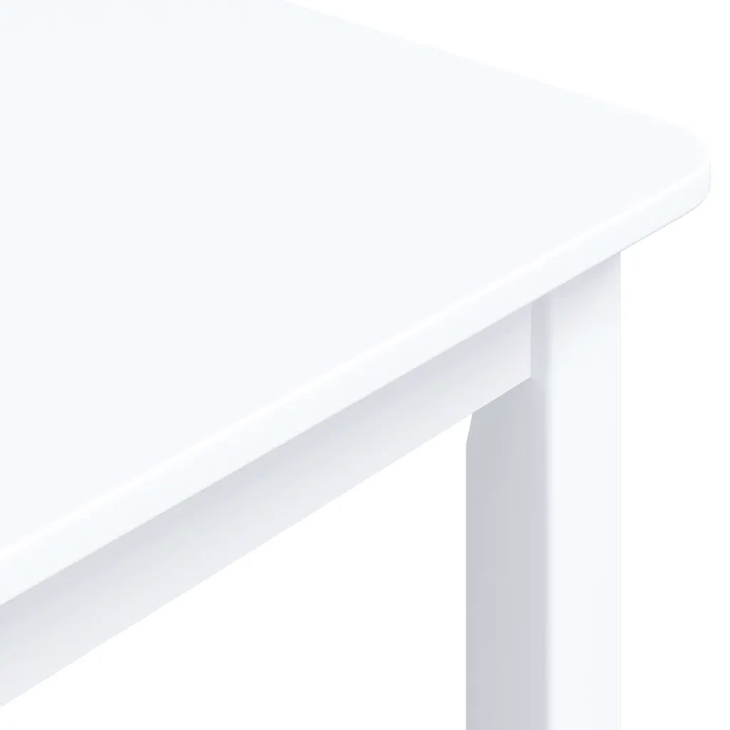 Tavolo da Pranzo | Tavolo da cucina Bianco 114x71x75cm in Legno Massello di Hevea