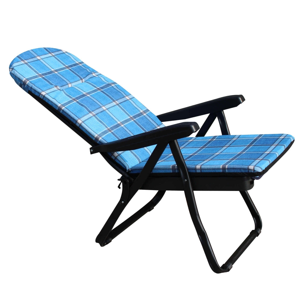 Poltrona Sdraio relax reclinabile in Tessuto Acciaio cm 155x60x60 - QUENTIN