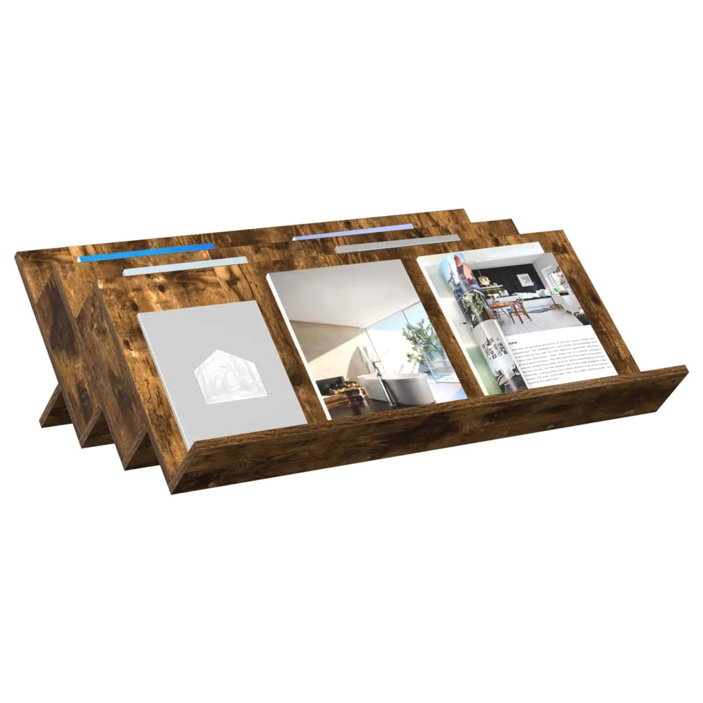 Scaffale per riviste Rovere fumé 90 x 53 x 28,5 cm 890892