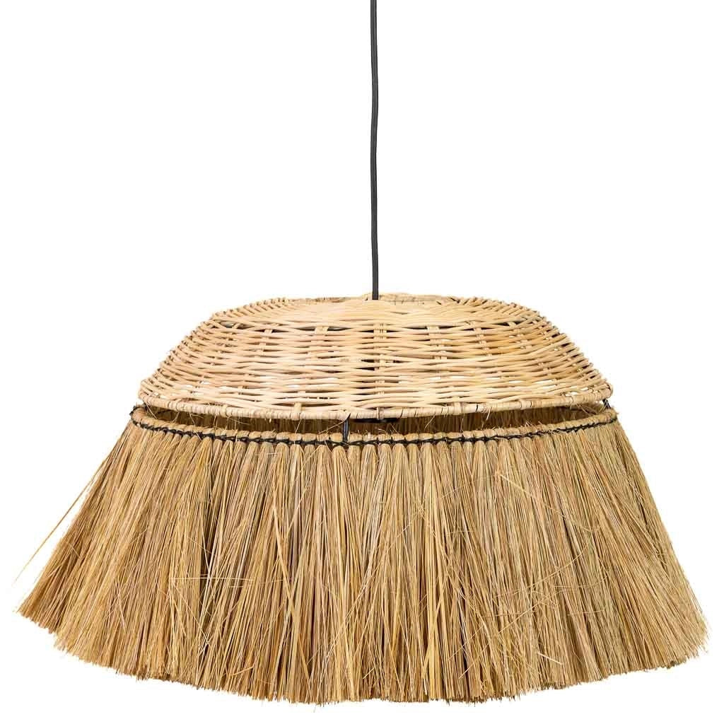 Plafoniera fibra naturale marrone 50x50