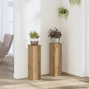vidaXL Supporti per Piante 2 pz Rovere 17x17x60 cm in Multistrato