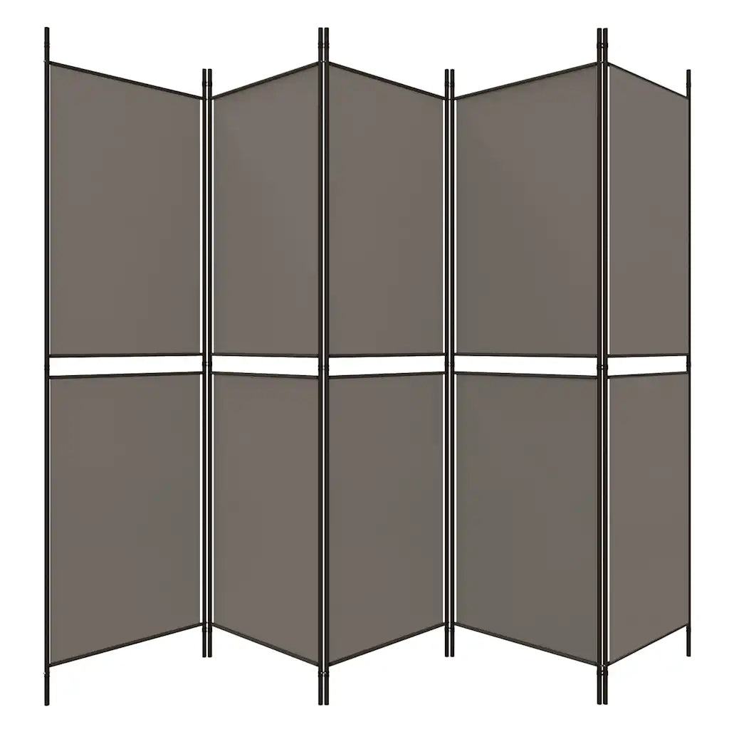 Divisorio a 5 Pannelli Antracite 250x180 cm Tessuto 350220