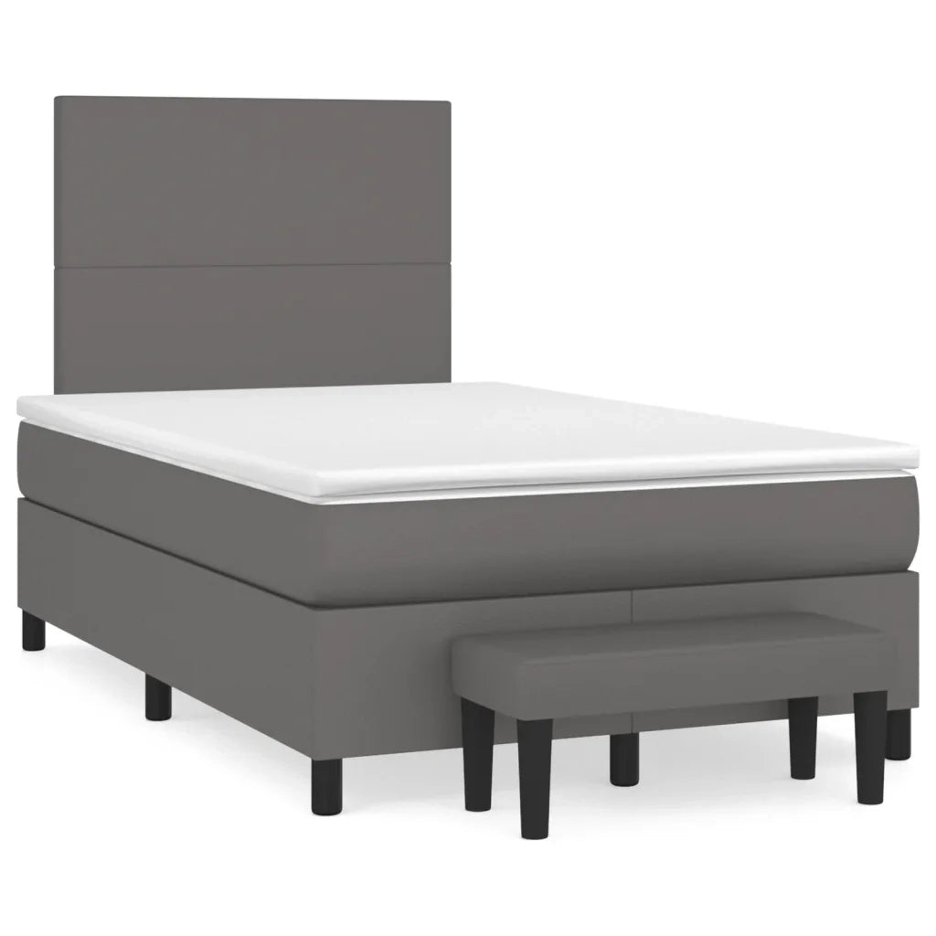 Giroletto a Molle con Materasso Grigio 120x190 cm in Similpelle 3270443