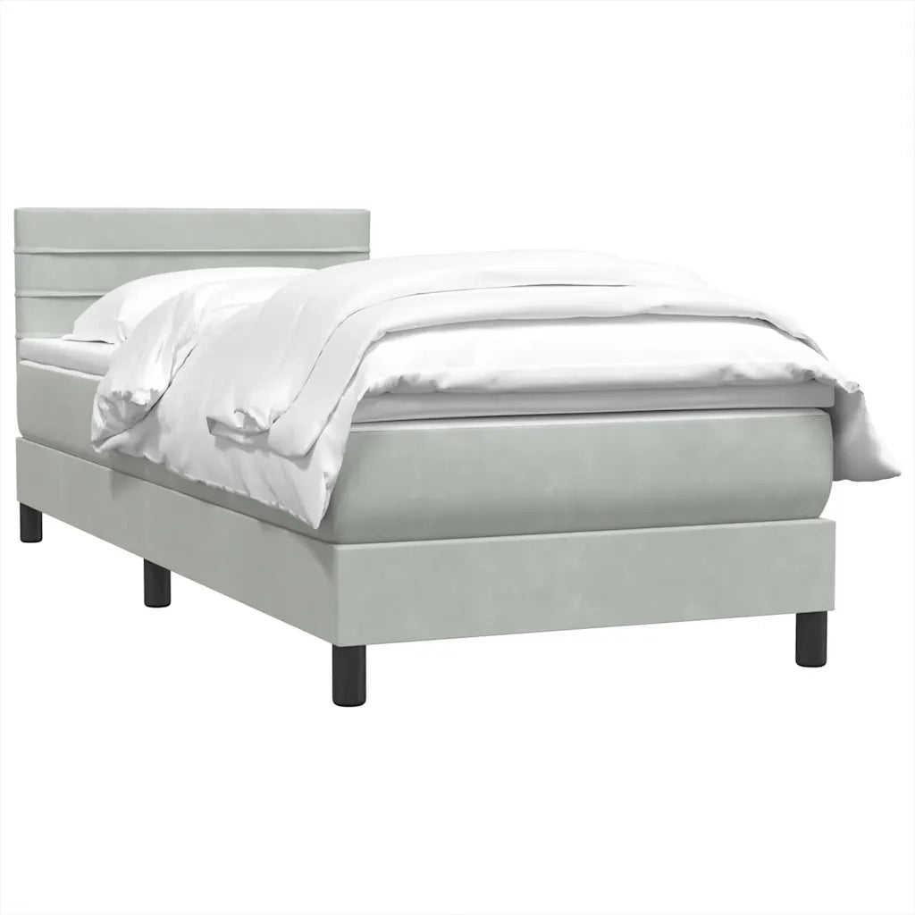 Giroletto a Molle con Materasso-Struttura Letto Grigio Chiaro 80x210 cm Velluto 225141