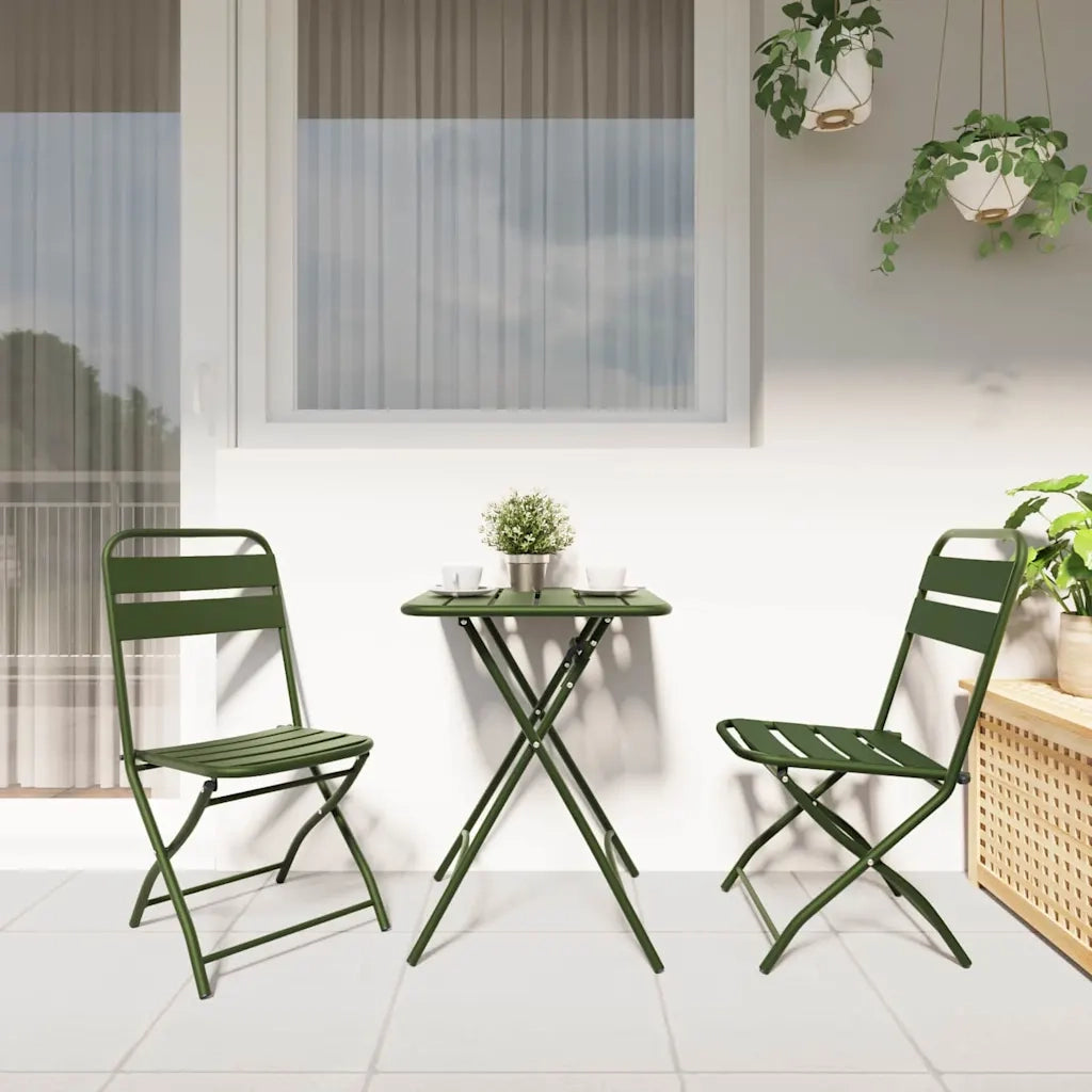 Sedia Pieghevole da Giardino 2 pcs Verde 42 x 52 x 82cm 42002937