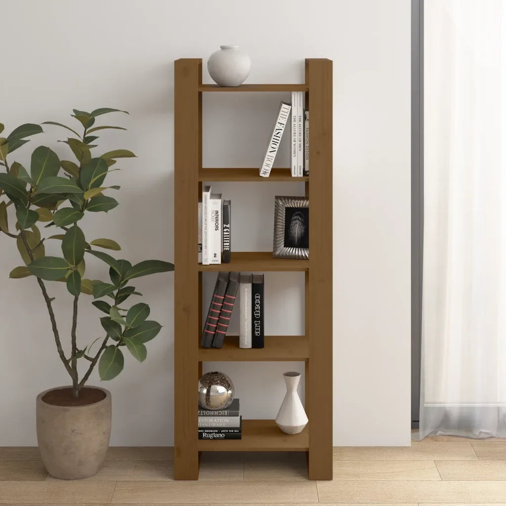 Libreria/Divisorio Marrone ambra 60x35x160 cm Legno Massello 813892
