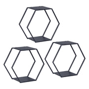 Set di 3 mensole da parete moderno mobile contenitore acciaio 32 x 37 x 19 cm nero 03_0009797