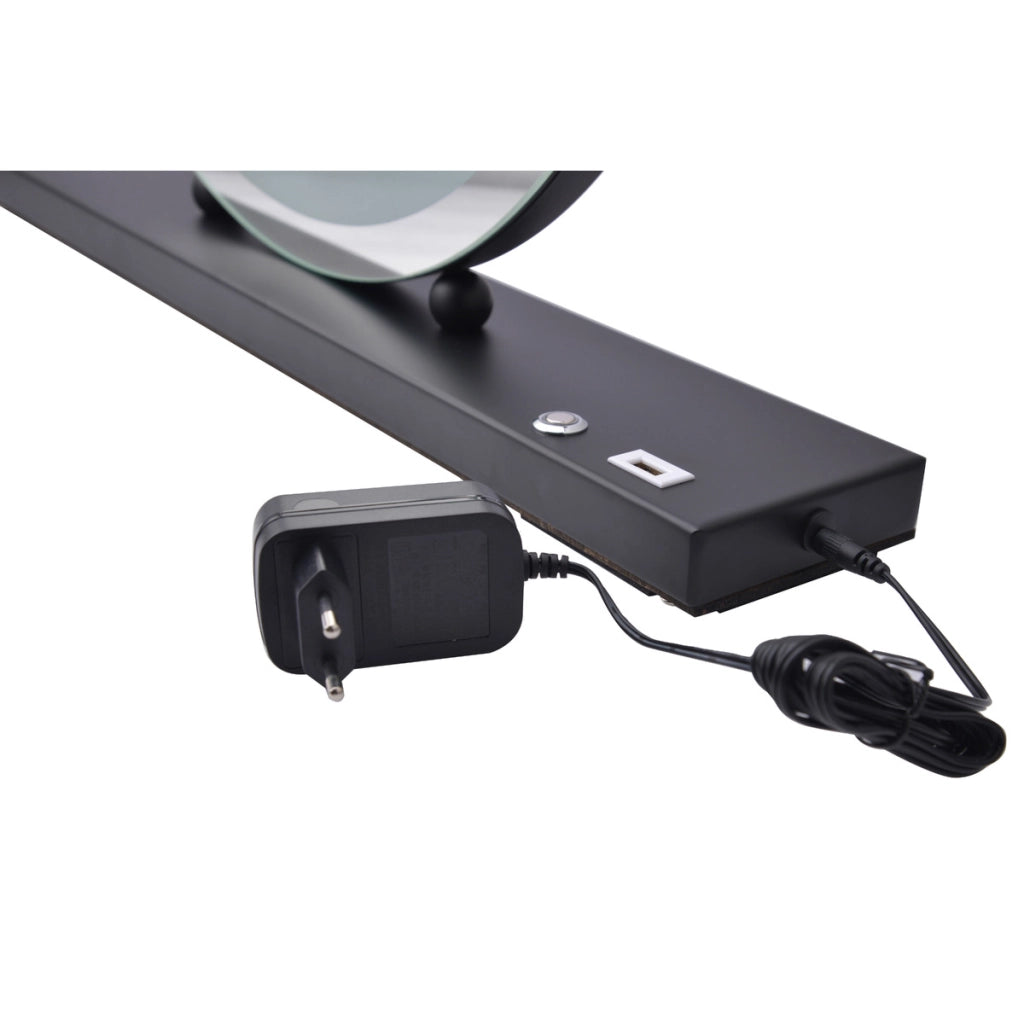 Specchio per Trucco Glamory con LED in Ferro Nero