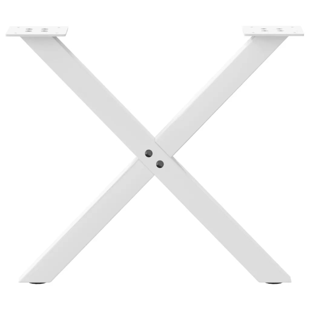 Gambe per Tavolino da Caffè a Forma di X 2 pz Bianche 50x(42-43) cm Acciaio 4012897