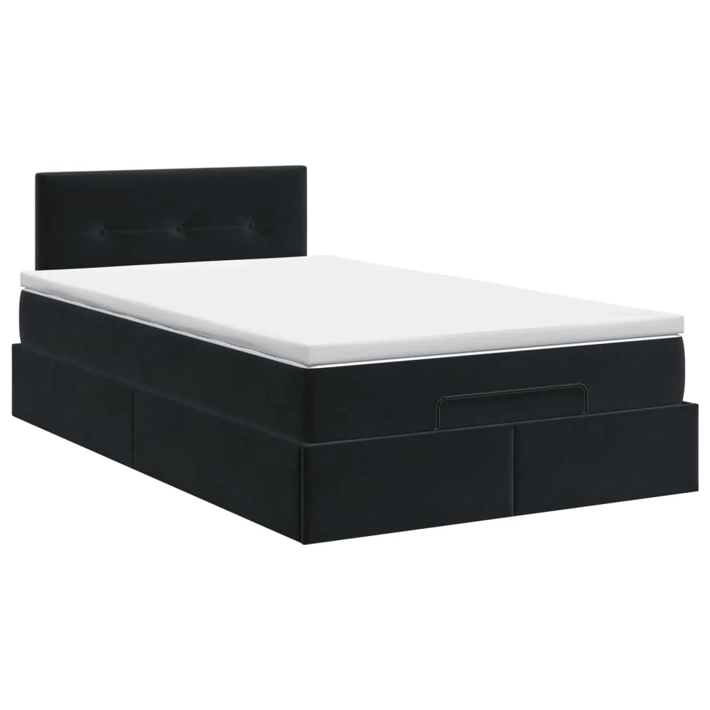 Letto ottomano con materasso Nero 120 x 190 cm Velluto 3456545