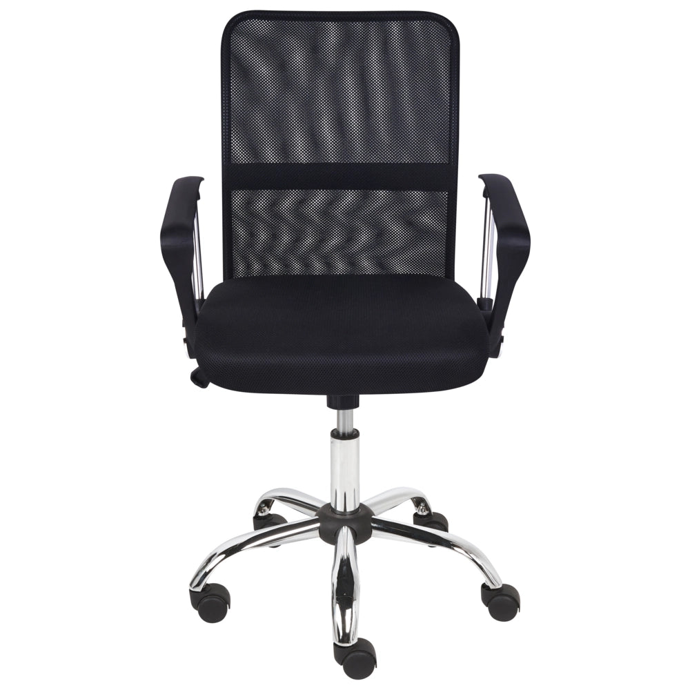 Sedia girevole da ufficio regolabile in altezza con rivestimento in rete nero ufficio in casa